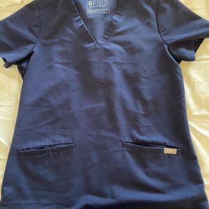 Figs Navy Scrub Top